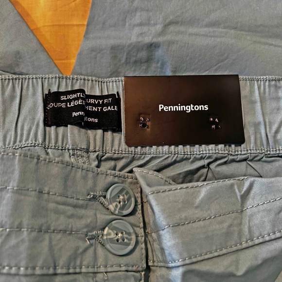 NEW PHOTOS! CAPRI, LIGHT TWILL, CAMEO BLUE, SIZE 28, COTTON/SPANDEX BLEND, FLY - Picture 12 of 16